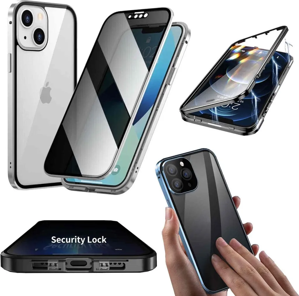 Custodia Magnetica Privacy iPhone 15 Pro Vetro 360 Full Body