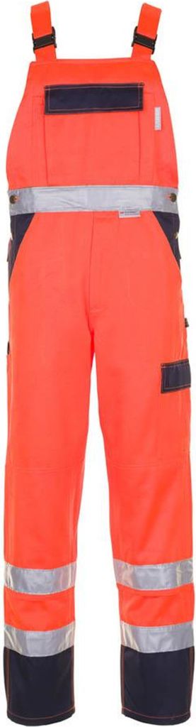 Größe 60 Herren Planam Warnschutz Latzhose 2-farbig orange marine Modell 2026
