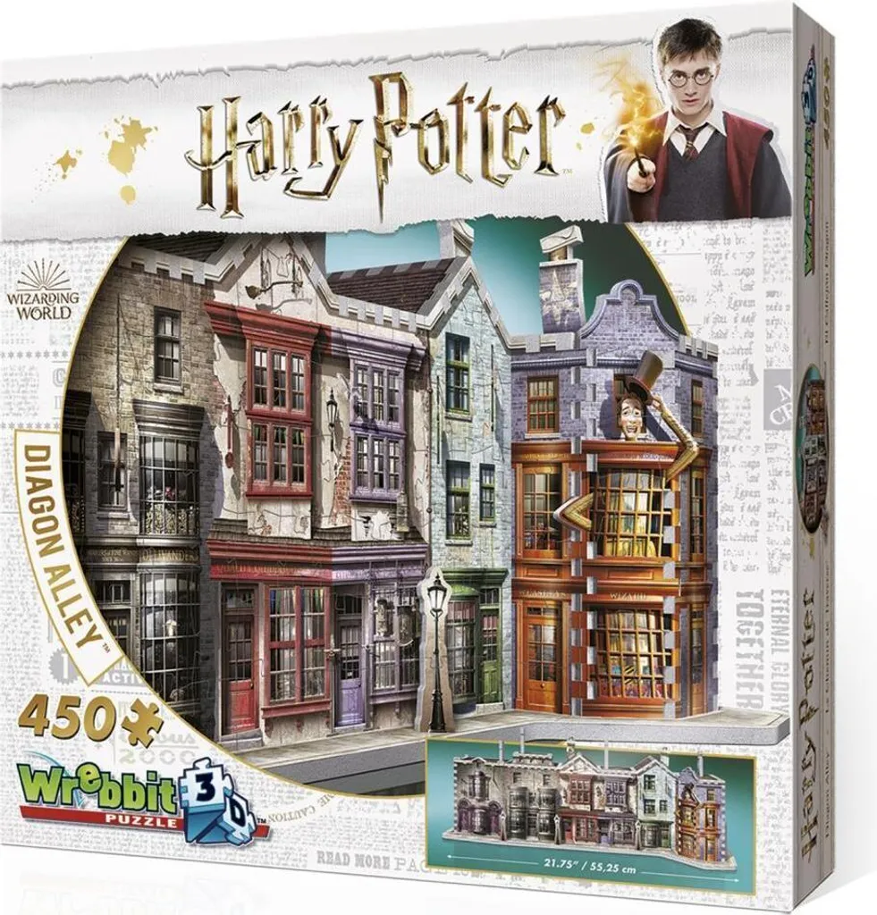 Puzzle 3D Wrebbit Harry Potter 450 Pièces avec Pièces Dos en Mousse