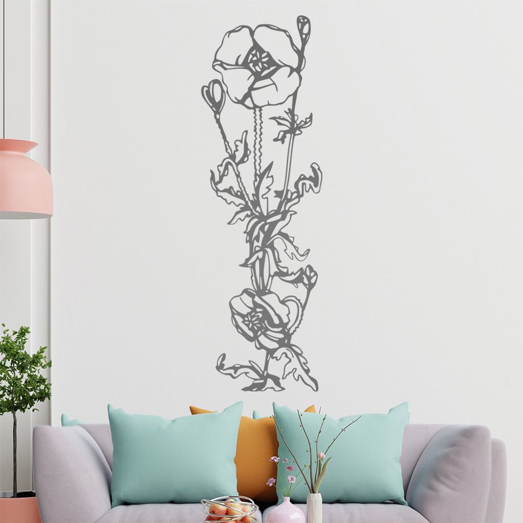 Blumen- Ranken Wandtattoo in 6 Größen - Wandaufkleber Wall Sticker - Dekoration, Küche, Wohnzimmer, Schlafzimmer, Badezimmer