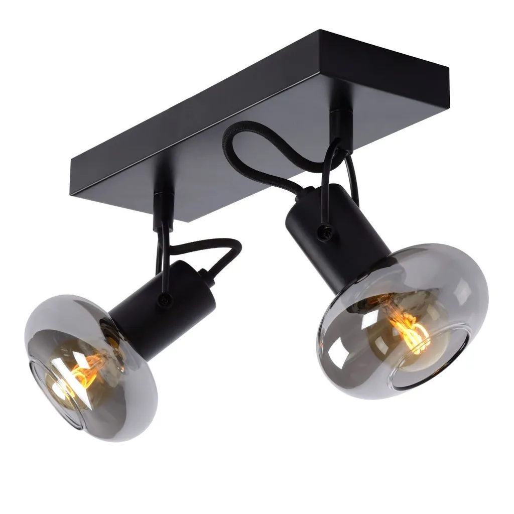 Luminaire Plafond MADEE Lucide Style Industriel 2 Lumières E14