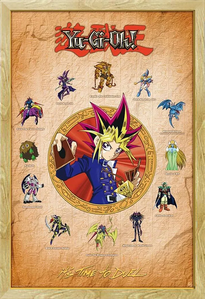 Poster Géant Yami Yugi Cadre MDF Shinsuke Vitre Acrylique Finition Hêtre