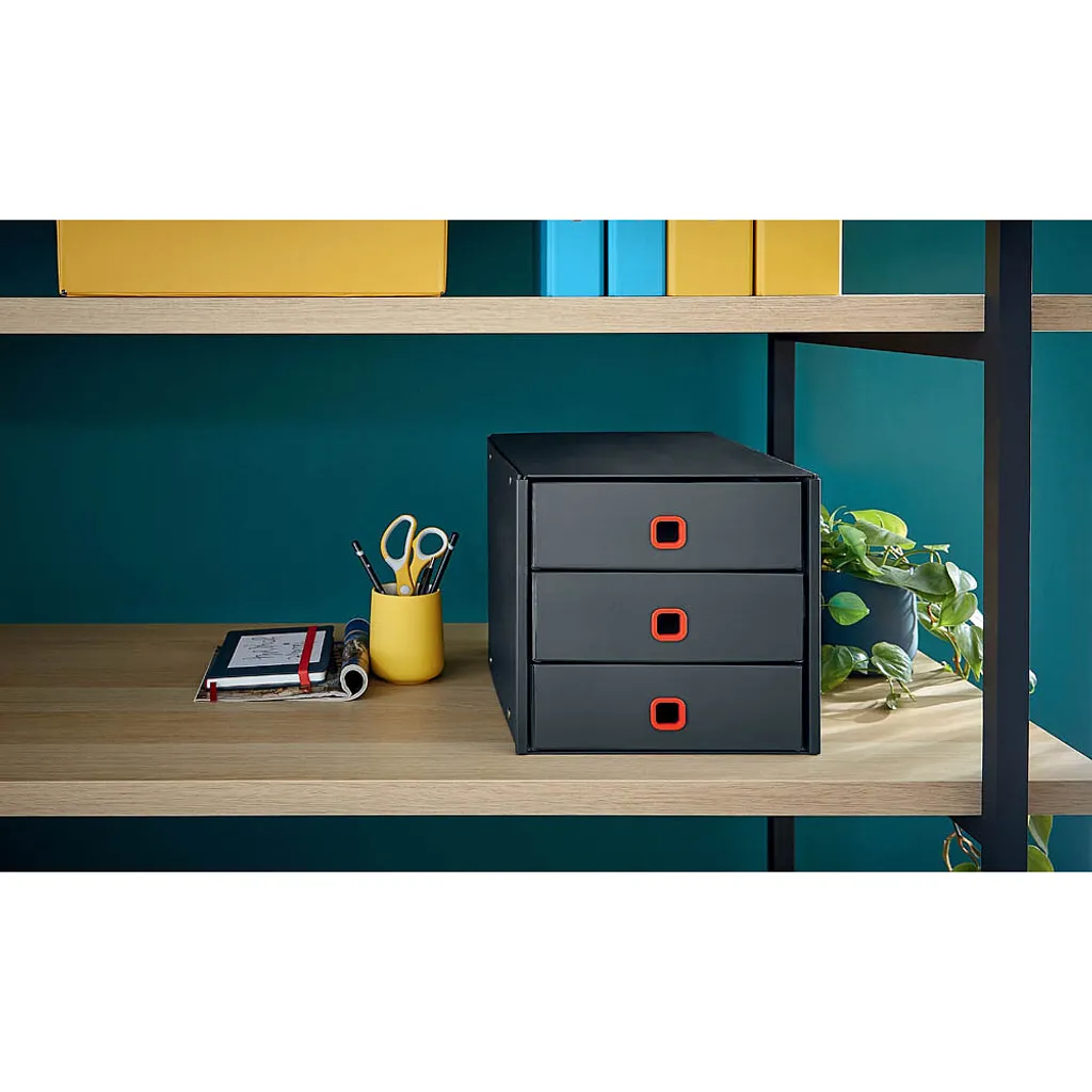 Caisson de bureau pliable 3 tiroirs A4 Leitz Click & Store Gris Cosy