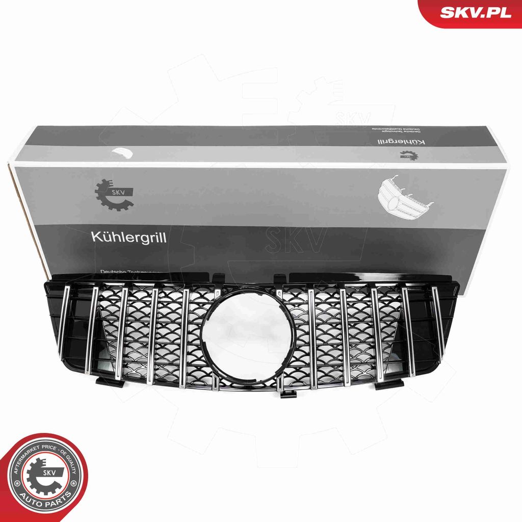 ESEN SKV 66SKV584 Kühlergrill Frontgrill passend für MERCEDES-BENZ M-Klasse (W164) Silber