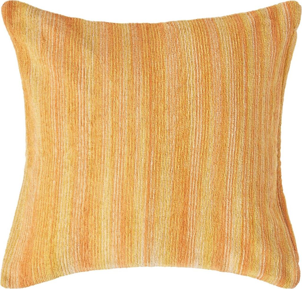 HOMESCAPES Gestreifter Chenille-Kissenbezug in Orange, 60 x 60 cm