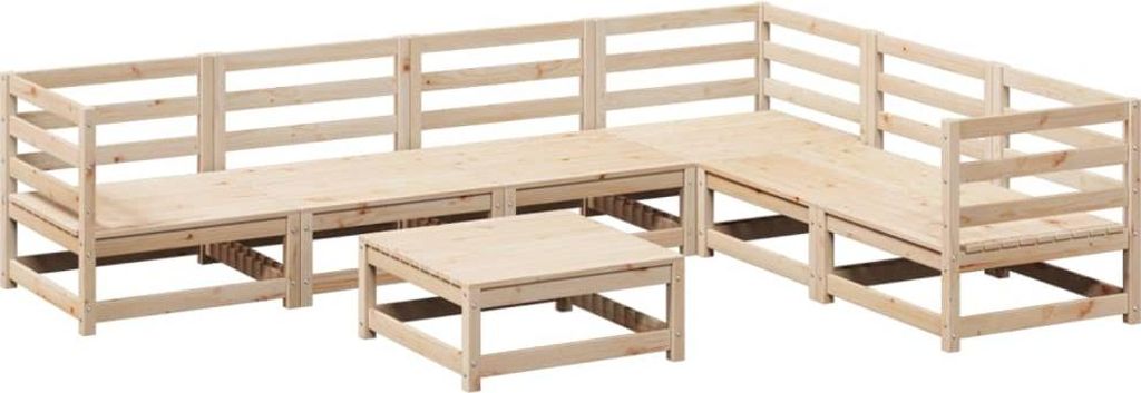 vidaXL 7-tlg. Garten-Sofagarnitur Massivholz Kiefer