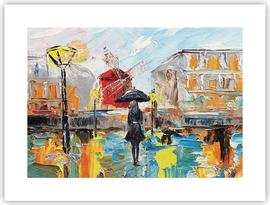 Poster - Poster ohne Rahmen - Frau Bild Öl - 40x30 cm - Wand Bild - Wanddeko - Wandbilder - Kunstposter - Wandposter - Bilder - Kunstdruck - Wandd...