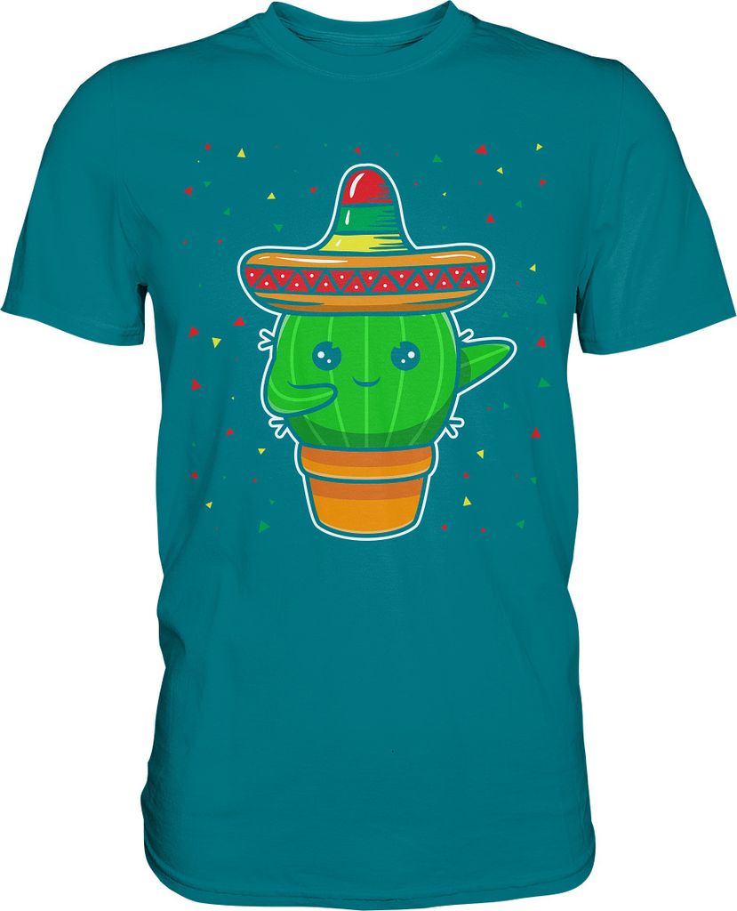 Party Mexiko Kaktus T-Shirt – Diva Blue / L Produktbild 