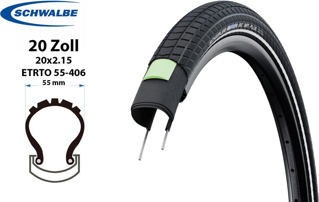 20 Zoll SCHWALBE Reifen Big Ben Plus 20x2.15 GreenGuard Produktbild 