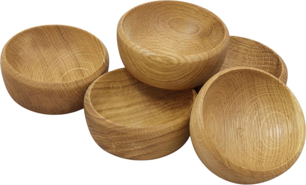 Eichenschalen 8cm ölimprägnierte Holzschalen 5 Stück