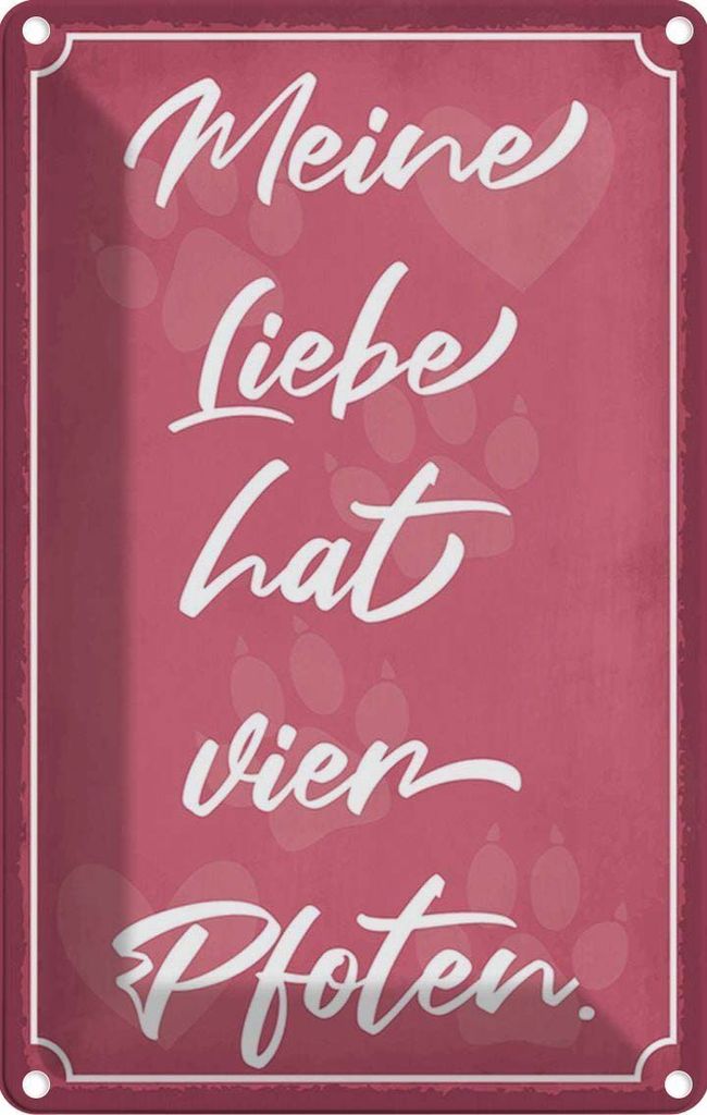 vianmo Blechschild 30x20 cm meine Liebe hat vier Pfoten Dekoration