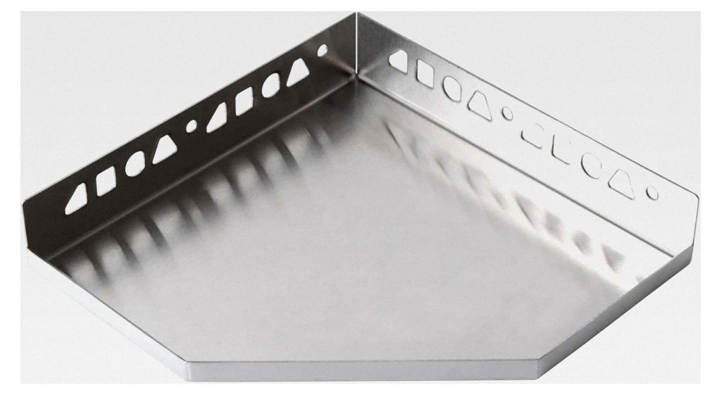 Befliesbare Duschablage Ecke 200mm x 200mm Silber, Edelstahl korrosionsbeständig, Bad Accessoires