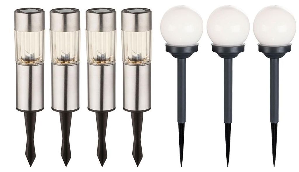 7er Set LED Solarlampe, Erdspieß, Kugel Produktbild 