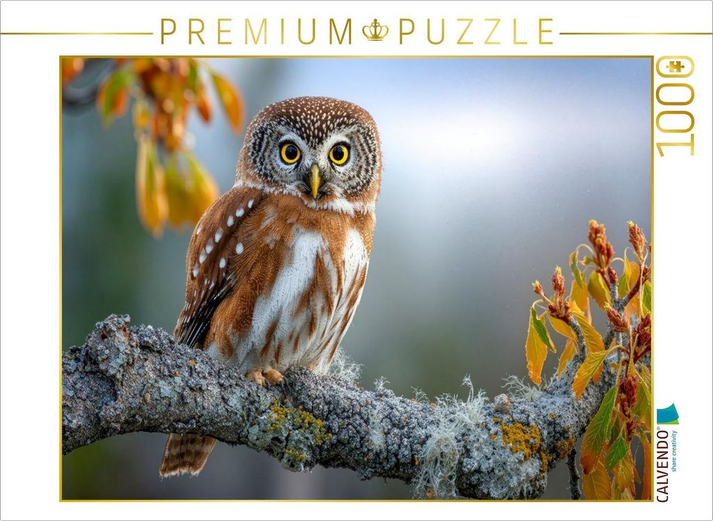 CALVENDO Puzzle Der Waldkauz in seinem Revier | 1000 Teile Lege-Größe 64x48cm Foto-Puzzle für glückliche Stunden