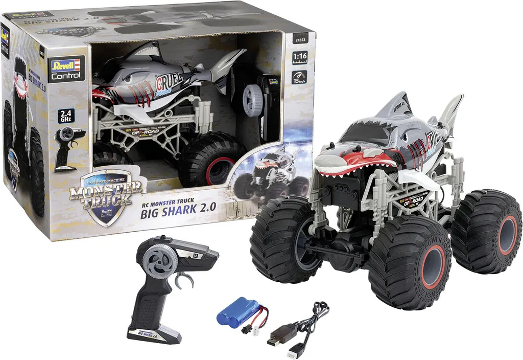 Monster Truck Big Shark 2.0 RC Revell - Pneus Géants et Look Requin