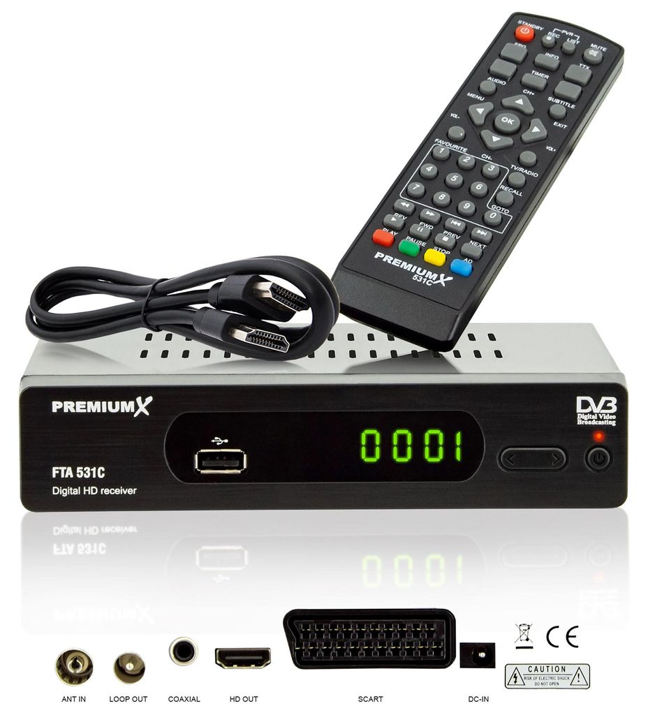 PremiumX FTA 531C Kabel Receiver DVB-C FullHD TV Digital Produktbild 