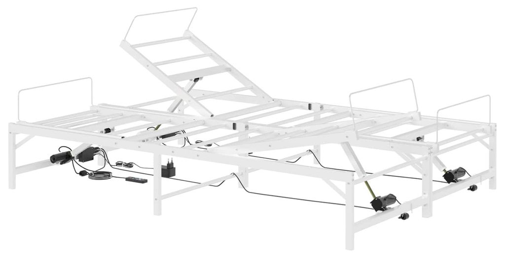 vidaXL Lit électrique réglable, structure blanche, 140 x Image du produit 
