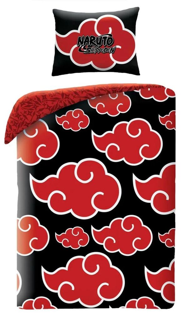 Naruto Bettbezug Rot/Schwarz 140 x 200 cm Baumwolle 70 x 90 Produktbild 