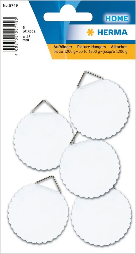 Ganci Professionali HERMA 45mm - Supporto Adesivo Idrosolubile 6pz