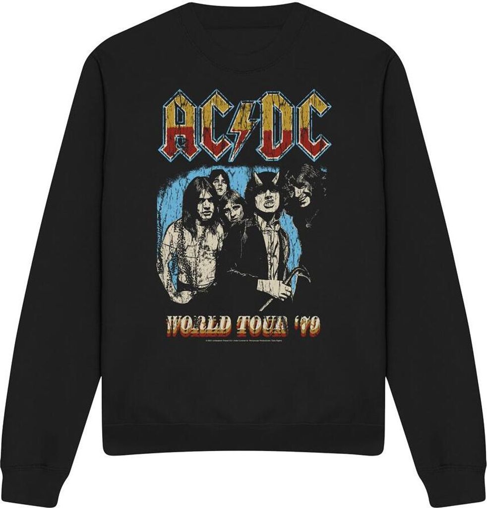 AC/DC - "World Tour 79" Sweatshirt für Herren/Damen Uni TV11193 (XL) (Schwarz)