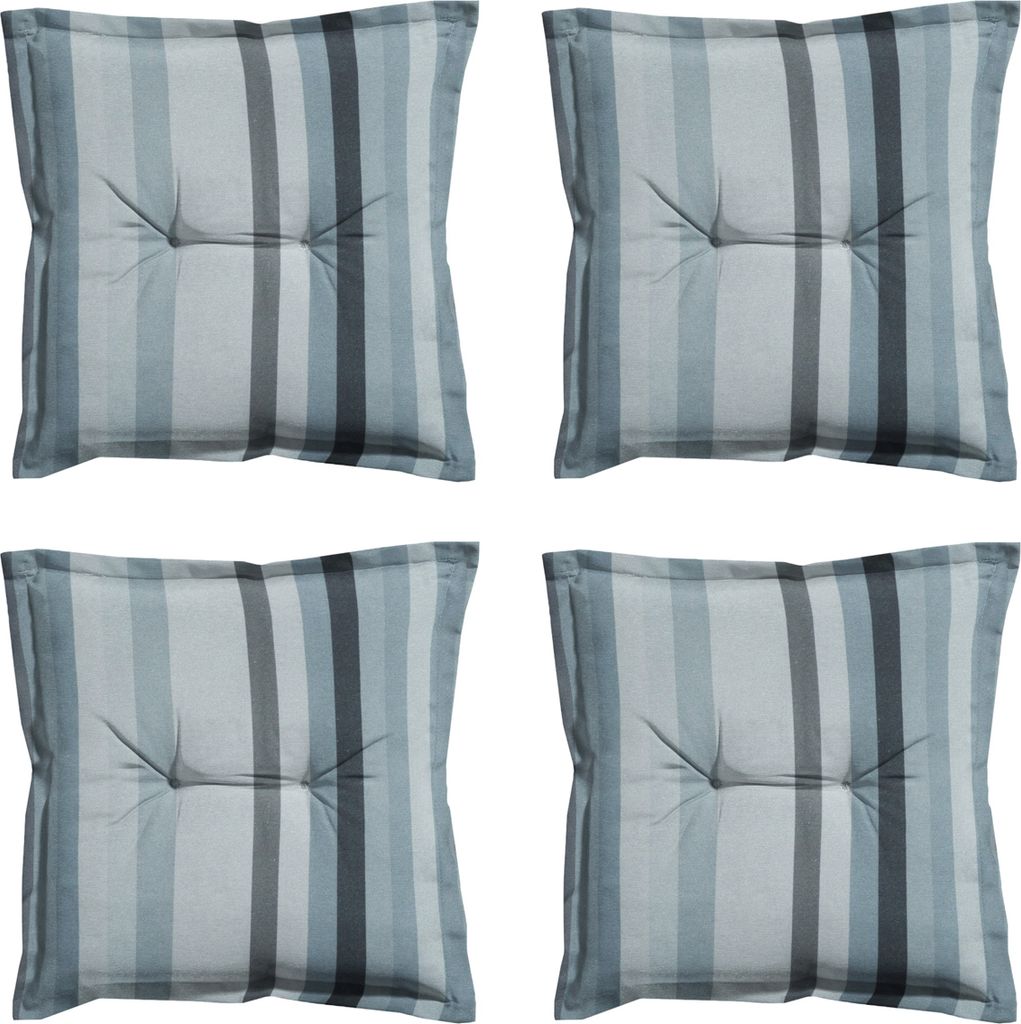 Madison - Sitzkissen Righe grau - Ca. 50x50 cm - 4er-Set