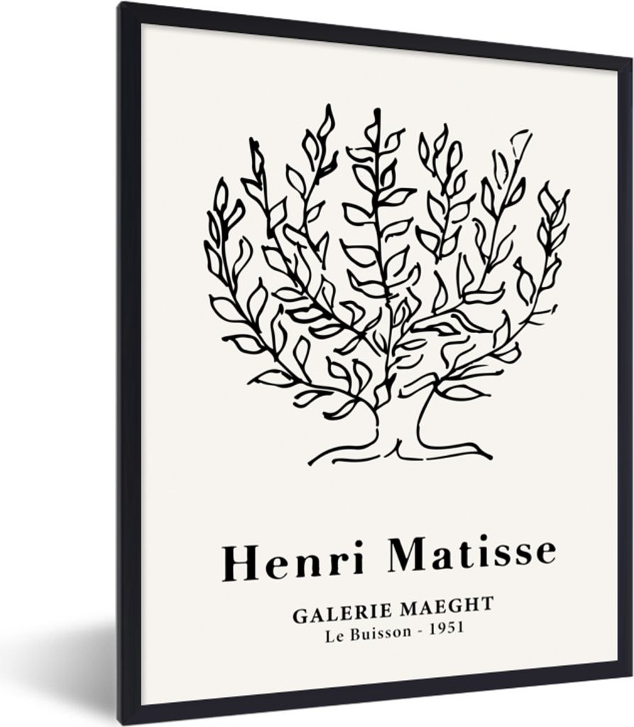 MuchoWow Gerahmtes Poster Matisse - Baum - Natur - Alte Meister 60x80 cm - Poster mit Schwarzem Bilderrahmen Wandposter Rahmen Foto Bilder - Prem...