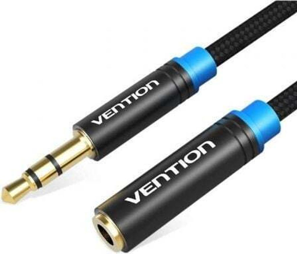 Cable de extension de audio with connector de nylon de 3.5 mm - Black metallic - - -Vention - 0.5m