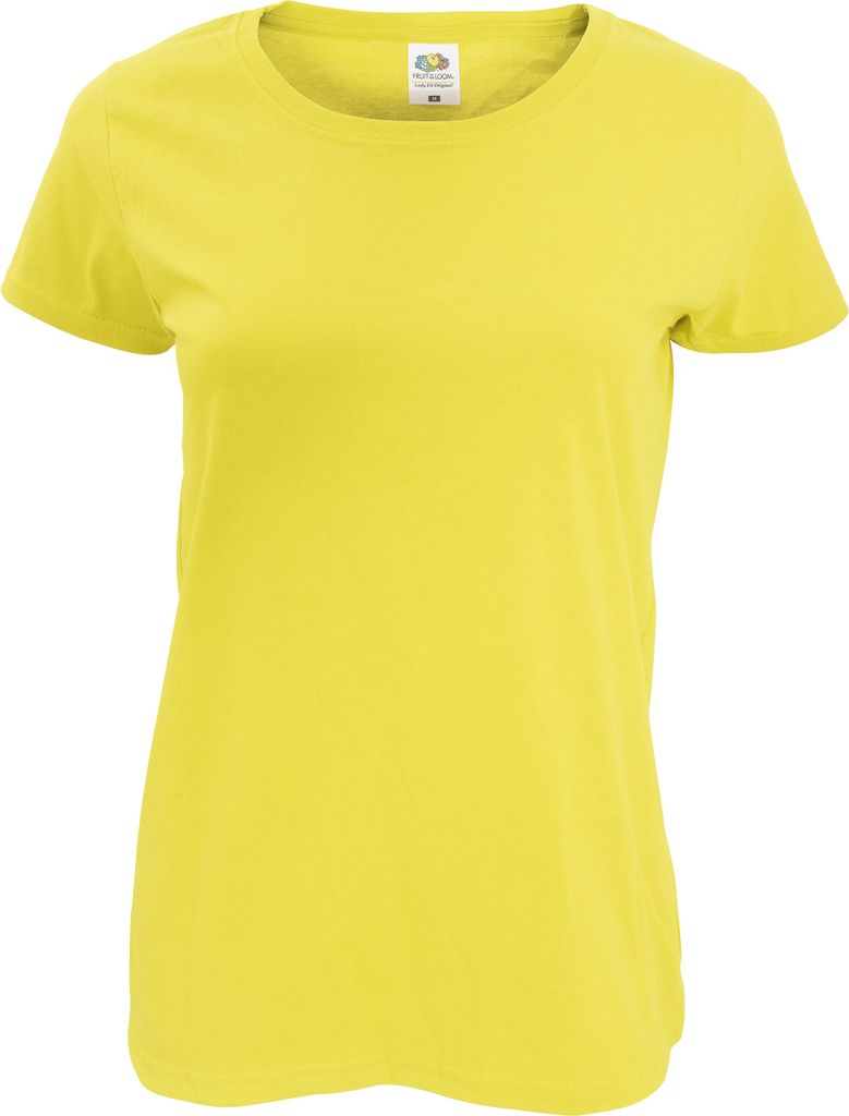 Fruit Of The Loom Damen Lady-Fit T-Shirt, kurzärmlig RW4724 (M) (Gelb)