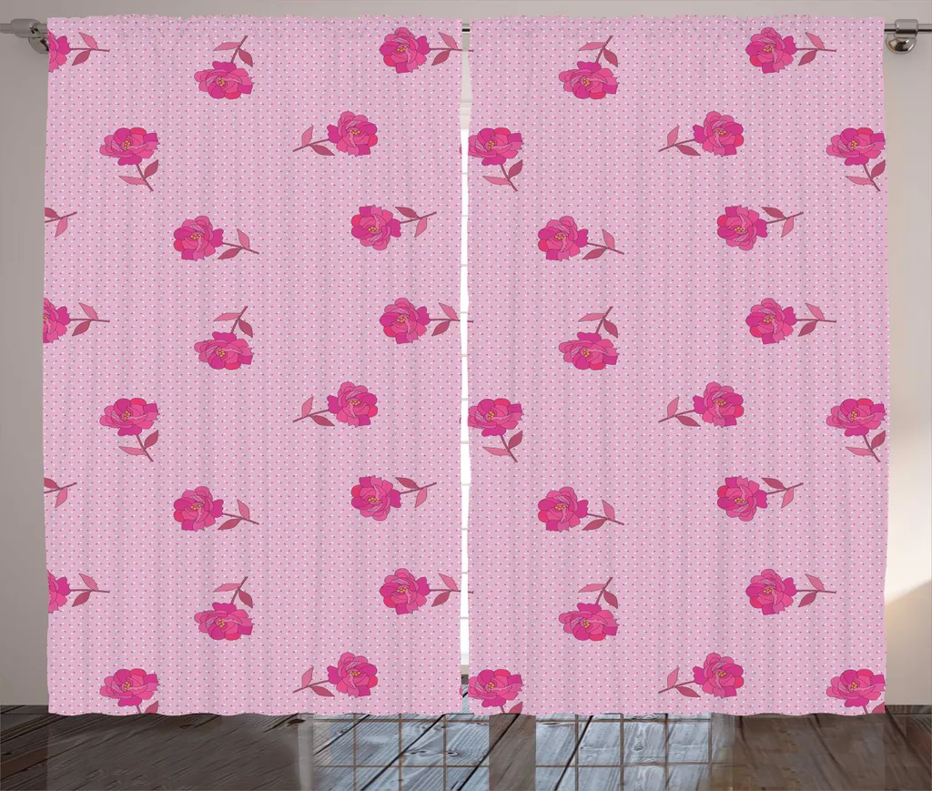 Rideaux universels à boucles Blooming Art 280x225cm imprimé romantique