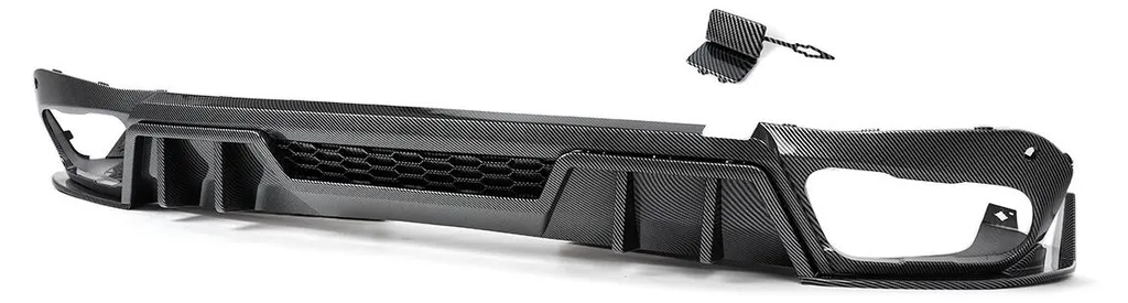 Diffuseur de pare-chocs arrière look carbone en ABS durable - Type Sport