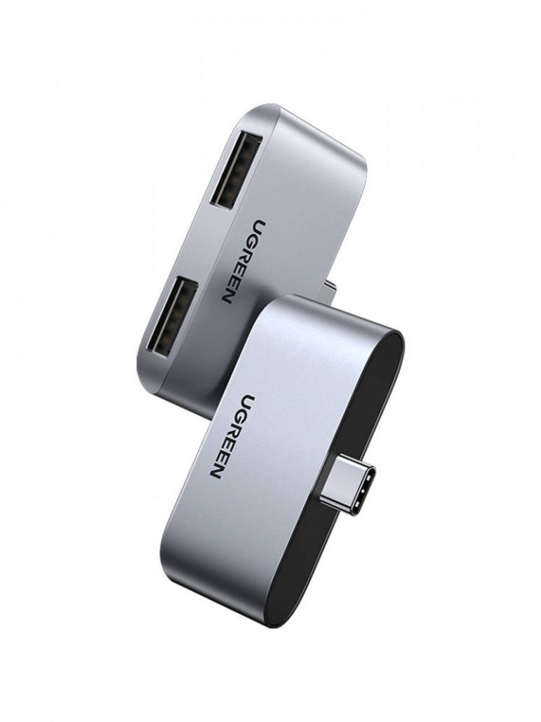 UGREEN CM412-Adapter, USB-C bis 2x USB 3.0 (grau) Produktbild 