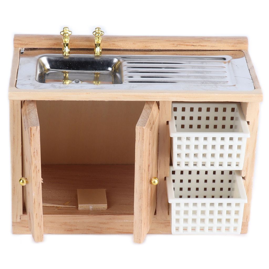 1:12 Mini domeček pro panenky umyvadlo, exkluzivní dřevěné Obrázek produktu 