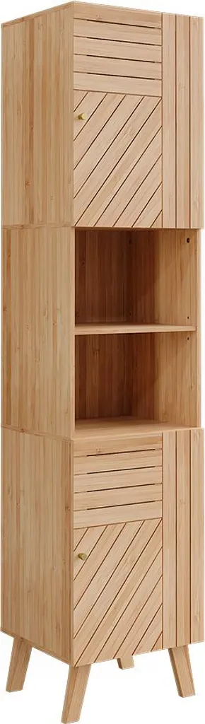 Meuble colonne Vicco Lucie Bambou 40x177cm : fini le désordre en salle d'eau