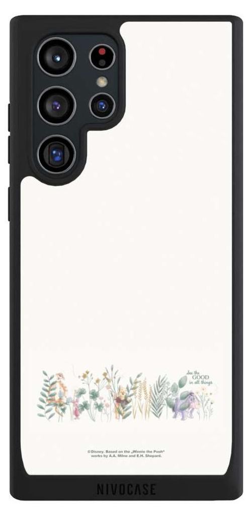 NIVOCASE Handyhülle für Samsung Galaxy S22 Ultra Hülle NIVOpure Case Schwarz Disney Winnie Puuh Eukalyptus