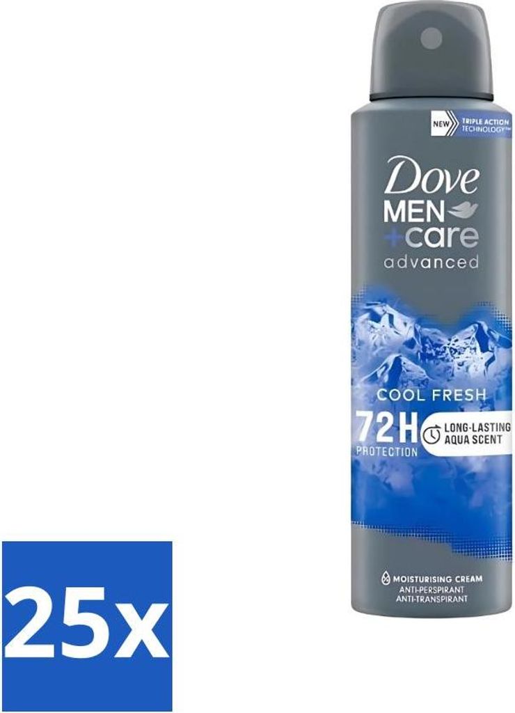 Dove - Deodorant - Men Care Cool Fresh - Erfrischender und langanhaltender Schutz - 150 ml - Vorteilspack - 25 Stücke