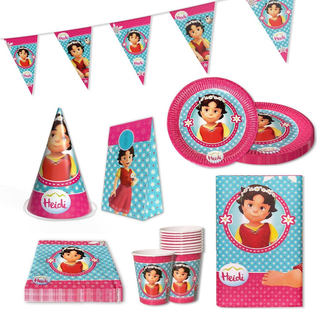 Heidi 162-tlg. Party Set – Geburtstag Deko mit Bechern Produktbild 