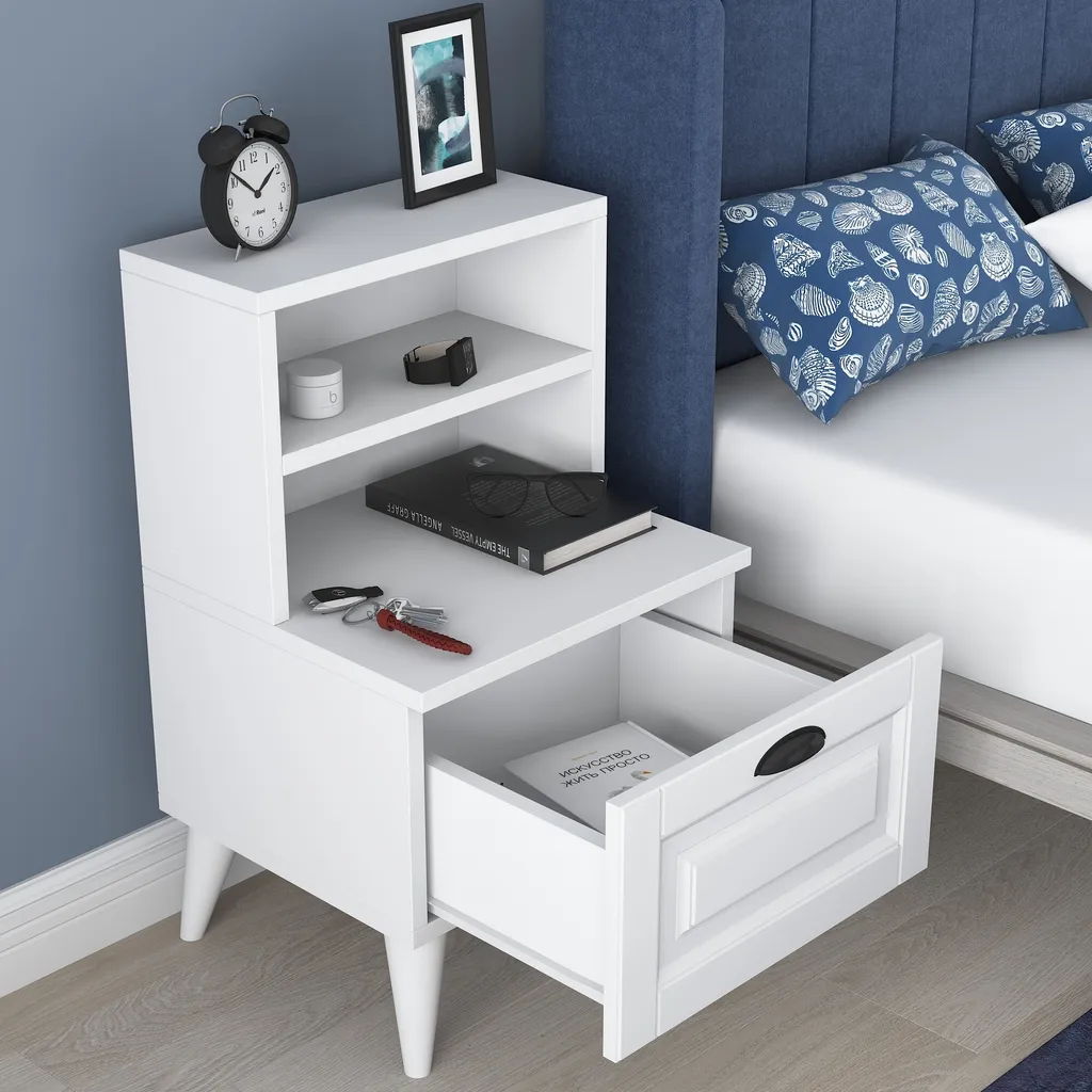 Petite Table d'Appoint Blanche pour Chambre et Salon Skye Decor BD105
