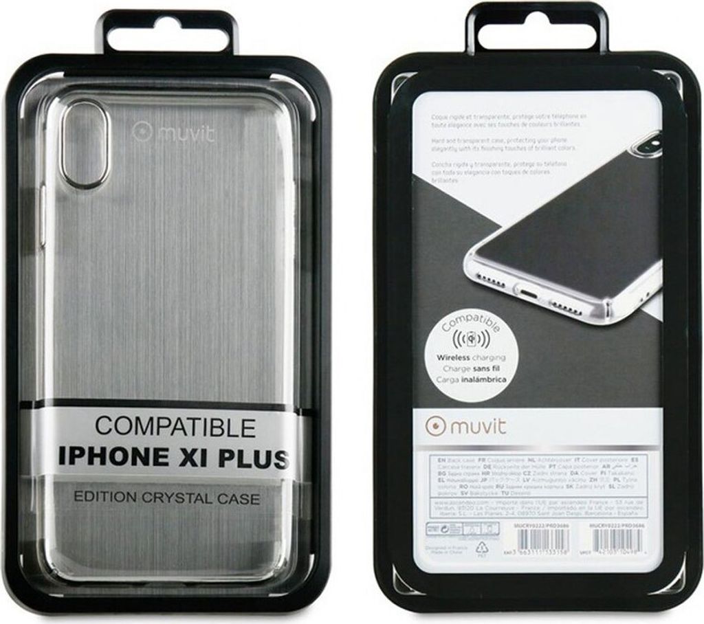 Muvit Cristal Case Iphone Xs Max Silicone Handyhülle Silber Silber One Size