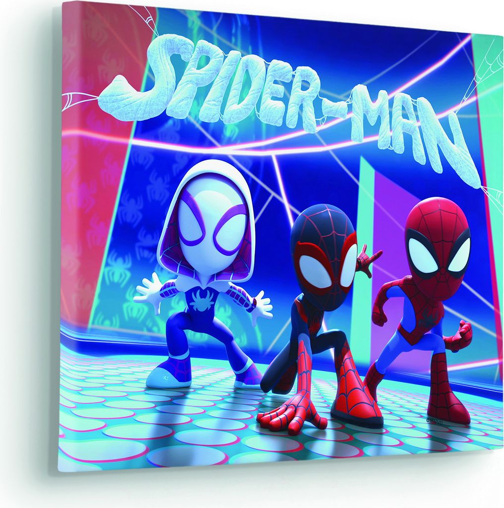 Keilrahmenbild - Spidey and His Amazing Friends Glowy Spideys - Größe 40 x 30 cm