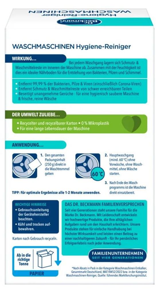 3 x Dr. Beckmann Waschmaschinen Hygiene-Reiniger Zitrusduft Produktbild 