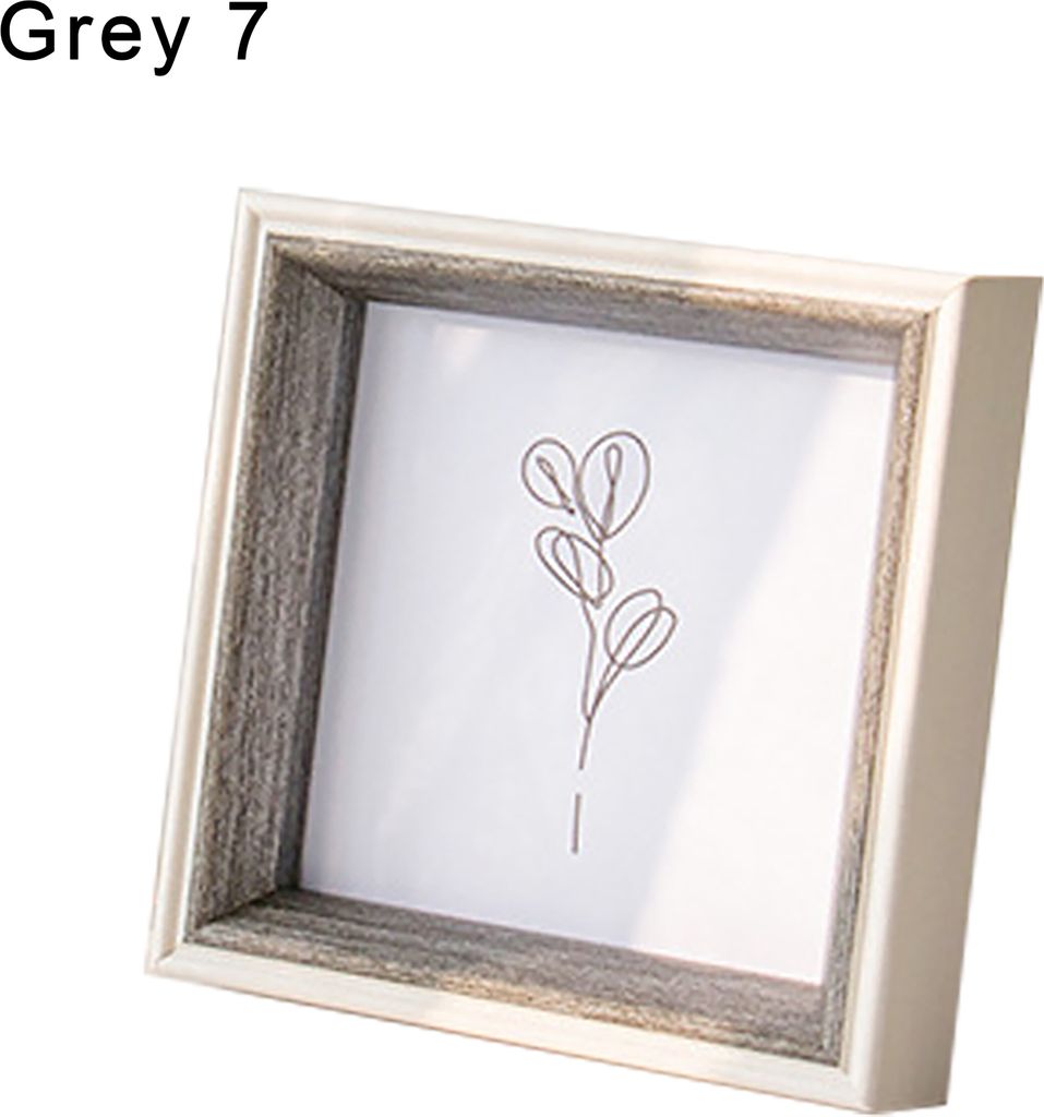 Tragbarer Bilderrahmen empfindlicher Harzquadrat-Anti-Deform-Fotomotter für Zuhause-Grau 7