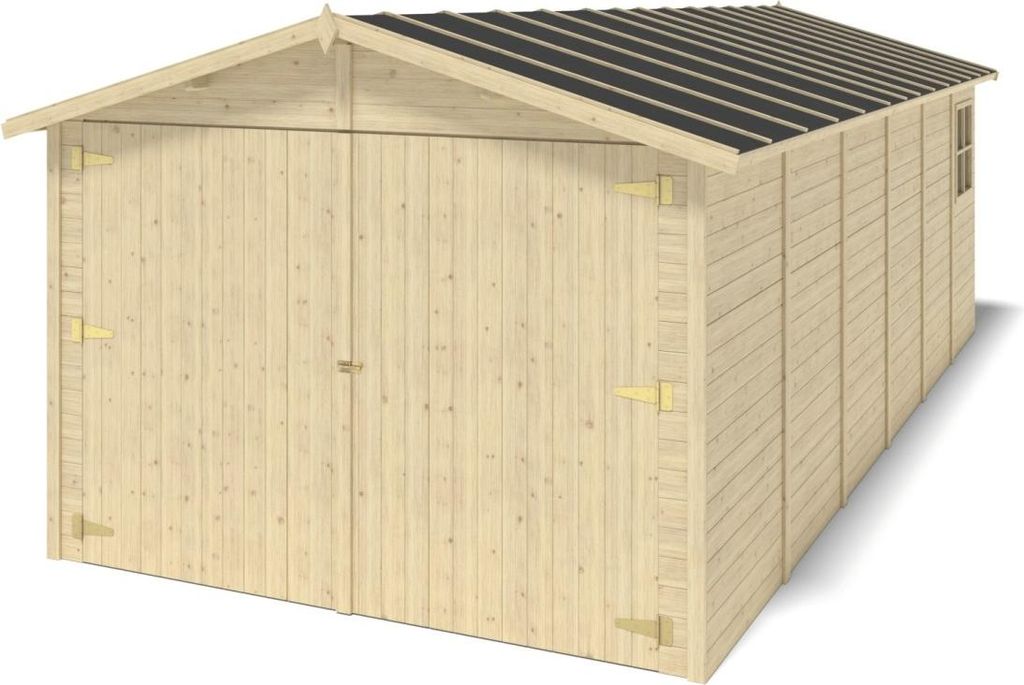 Garage in legno - 18.19m2 - 3.05x5.91m - 18mm - colore: Immagine del prodotto 
