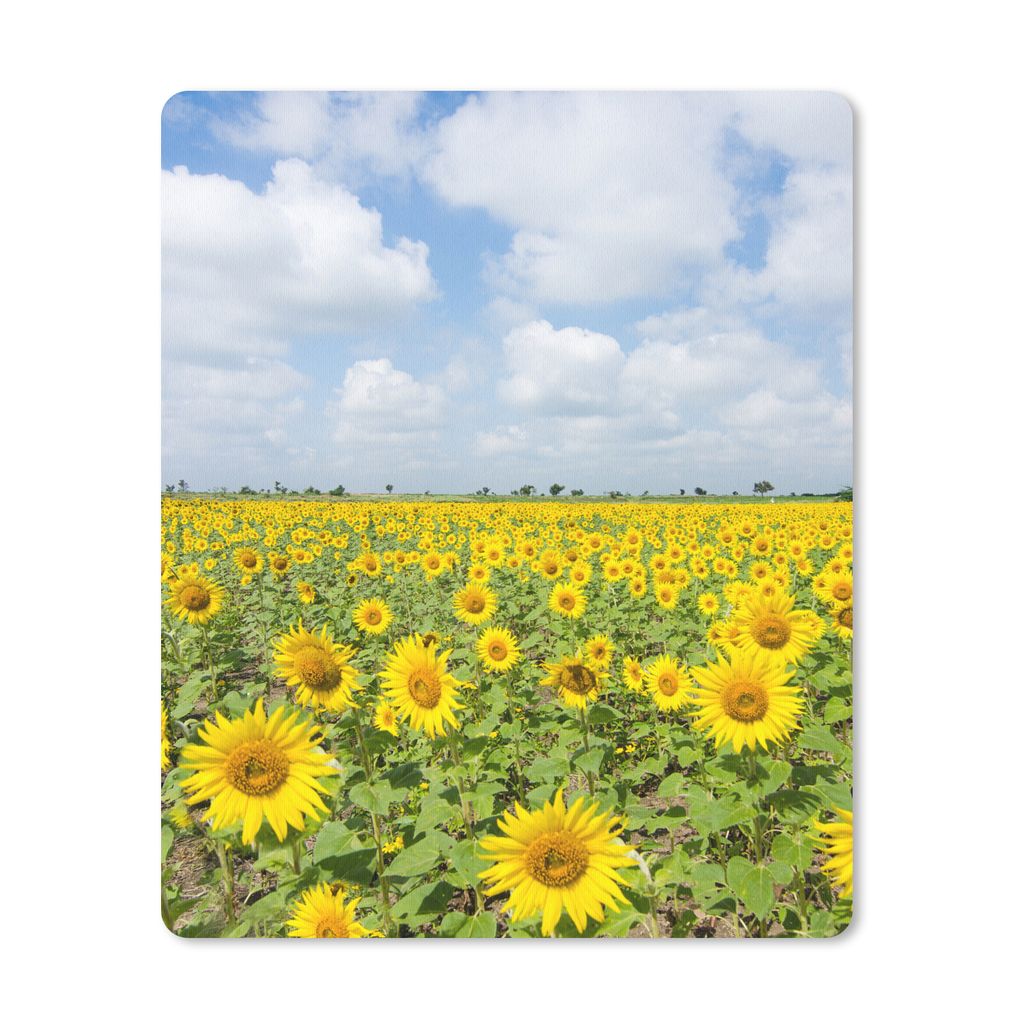 MuchoWow Mauspad Mousepad Sonnenblumen - Blumen - Wolken - Natur - Gelb - Landschaft 19x23 cm - Mousepads - Maus Mat - Pad - Mausunterlage - Maus...