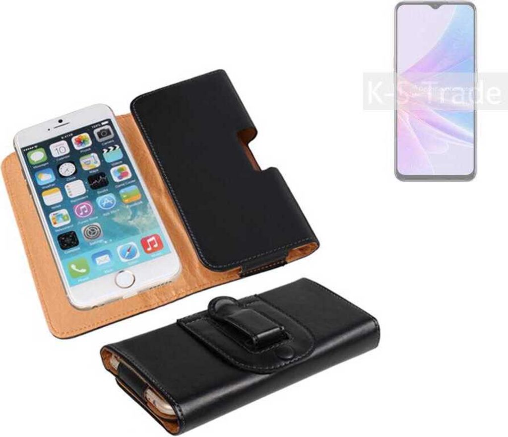 K-S-Trade Schützhülle Handyhülle kompatibel mit Oppo A78 5G Holster Gürtel Tasche Schutzhülle Handy-Tasche Smartphone Case Seitentasche schwarz