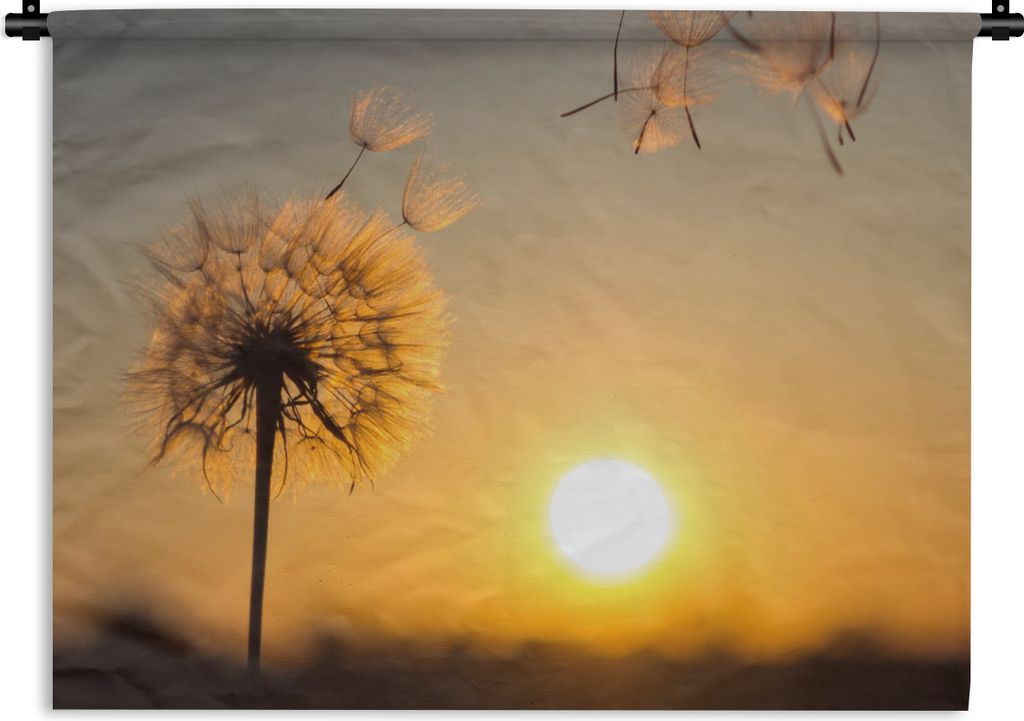 MuchoWow Wandteppich Wandbehang Löwenzahn - Sonne - Sonnenuntergang 150x112.50 cm Tapisserie Dekoration Wandtuch - Wanddecke - Wandteppiche