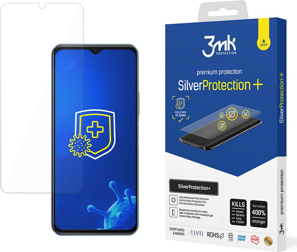 3mk Display Antimikrobielle Schutzfolie SilverProtection+ für Vivo Y54s 0,21mm Self-Heal