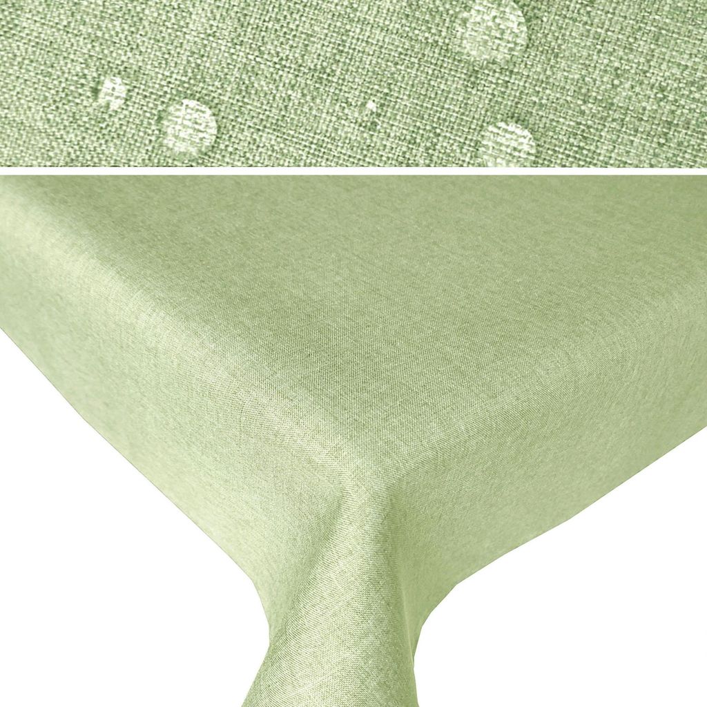 LEINEN-Optik Rund 140 cm HELL-GRÜN Lindgrün Tischdecke Produktbild 