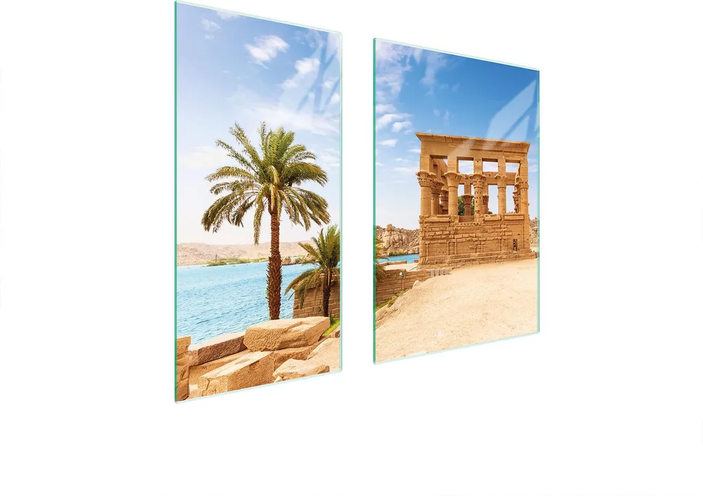 Coprifornelli Universale 75x52 Vetro Temperato 2pz Tagliere Mare