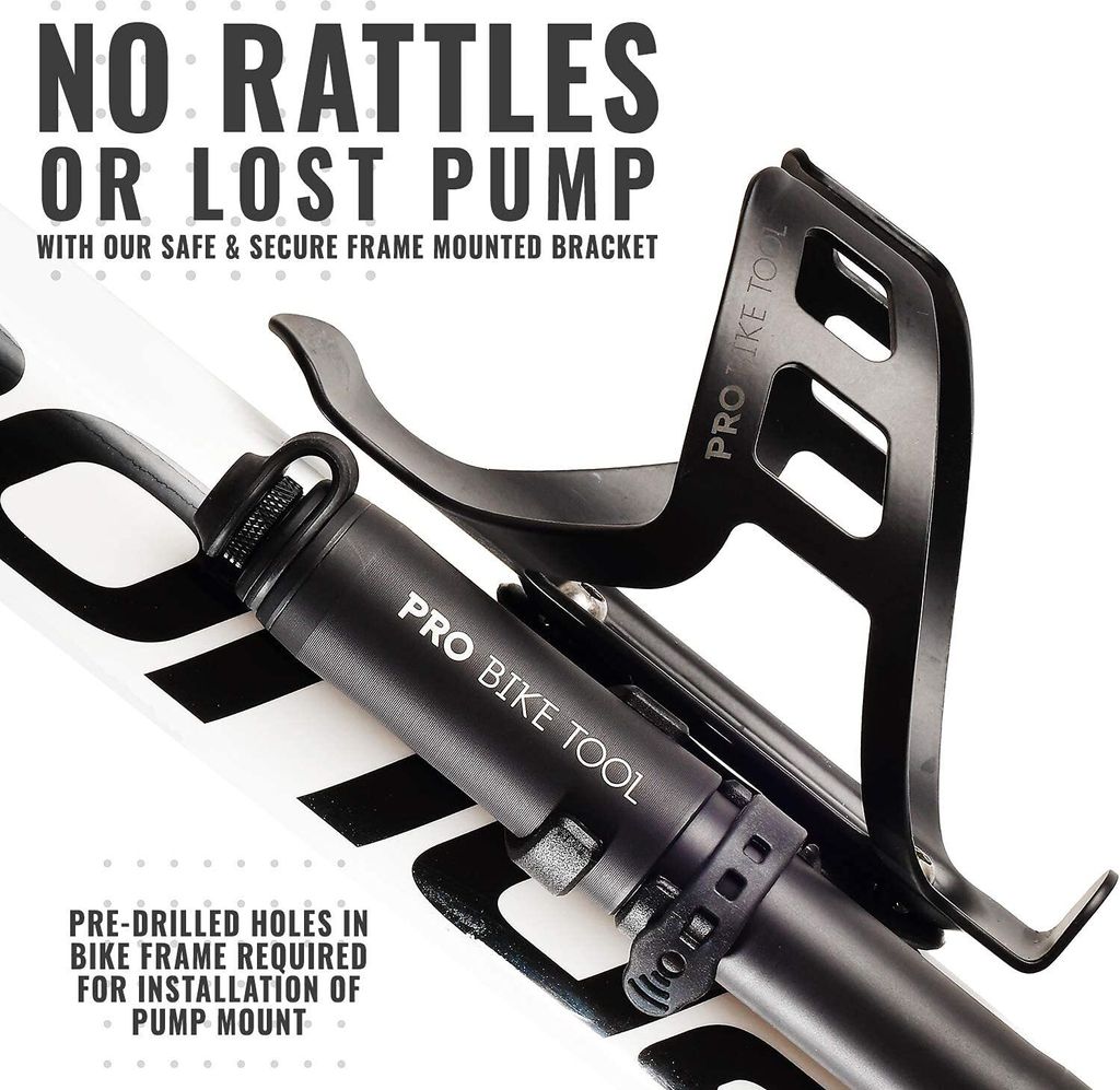 PRO BIKE TOOL Mini Pompa Per Bicicletta Con Manometro, Valvola