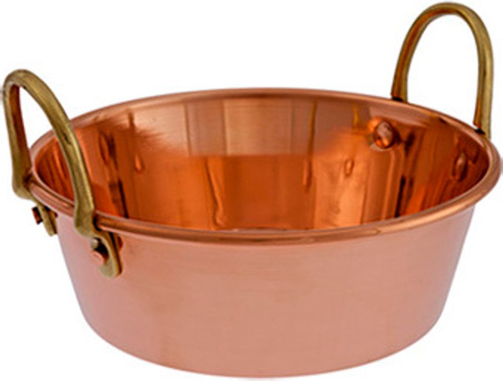 Topf, Marmeladentopf - Kupfer und Messing, Diameter:26 cm